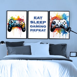 Set of 3 Gaming Prints Games Poster Gaming Room Decor, Gaming Wall Art, Gaming Gift, Boys Bedroom Decor, A4 Digital Art, Gamer Decor Prints