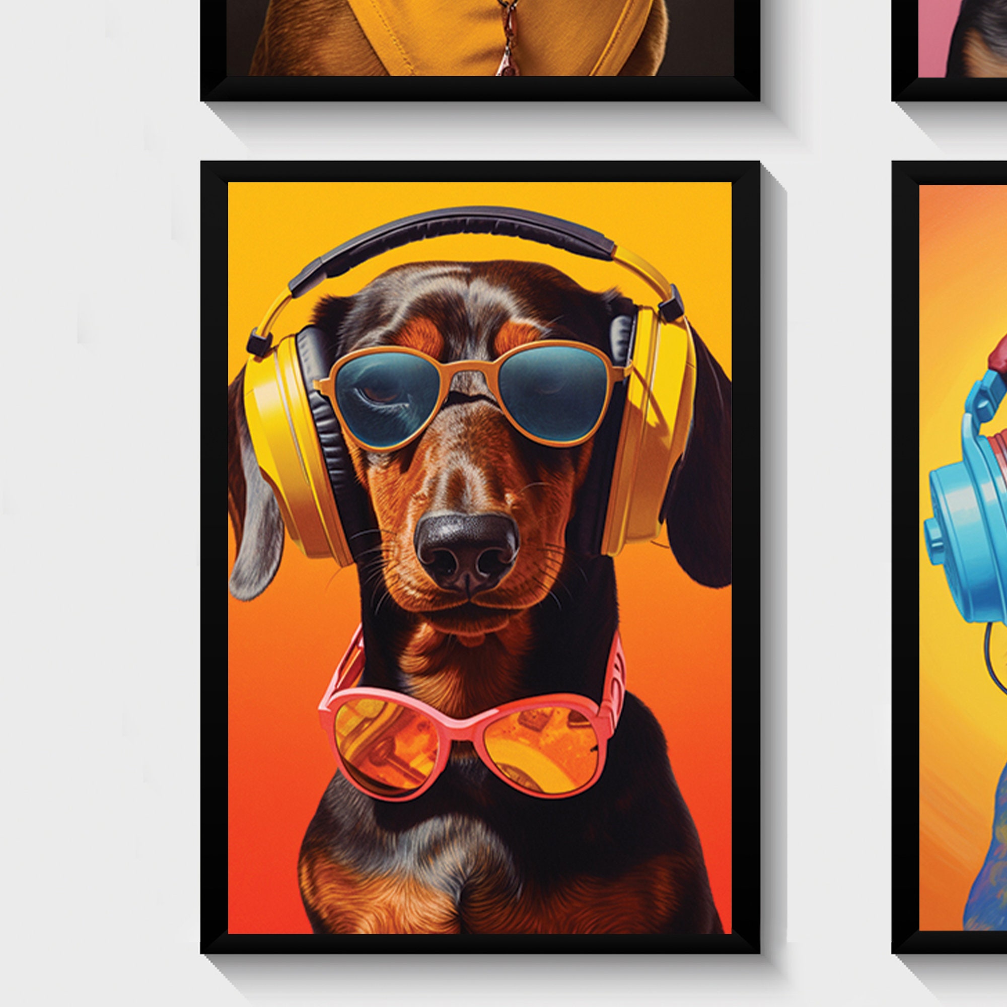 Dog Wall Art Dog Prints Dachshund Wall Art Gaming Print Etsy