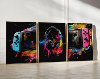 Video Game Print, Gaming Prints, Gaming Poster, Gaming Wall Art Set, Gaming Room Decor, Gamer Gift, Games Room Art, Boys Bedroom Decor