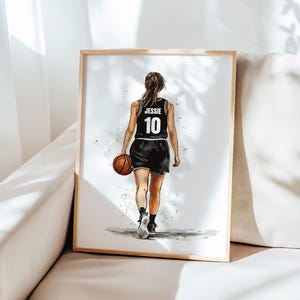 Basketball Wall Art Basketball Poster Basketball Print Gift For Girl Basketball Player Gifts Personalized Girls Bedroom Print Gift For Her