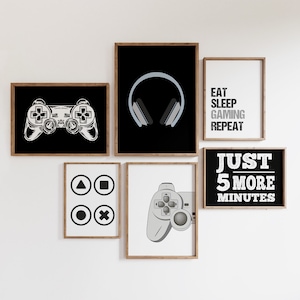 Gaming Prints Galeriewandset, Gaming Poster, Gaming Wandkunst, Jungen Schlafzimmer Drucke, Spielzimmer Druck, Geschenk für Jungen, digitale Spiele Drucke
