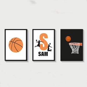 Custom Basketball Wall Art, Basketball Prints, Basketball Poster, Sport Nursery Decor, Boys Bedroom Decor, Kids Bedroom, Basketball Decor