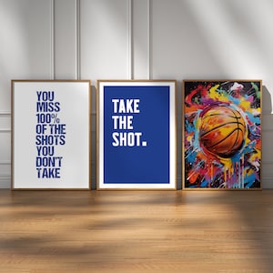 Basketball Poster Set, Dorm Room Print, Basketball Gifts, Gift For Basketball Player, Basketball Prints, Gift For Boys, Boys Bedroom Print