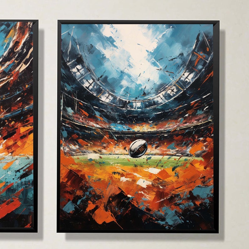 Set of 6 Rugby Prints, Abstract Rugby Wall Art, Rugby Posters, Boys ...