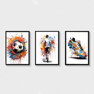 Football Wall Art Prints, Football Prints, Boys Bedroom Decor, Kid Bedroom Print, Football Decor, Gift For Boys, Football Gifts, Soccer Gift