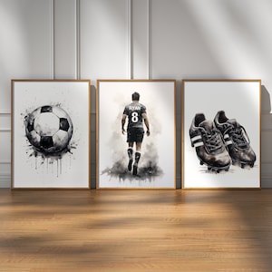 Printable Soccer Wall Art Prints, Custom Soccer Poster, Boys Bedroom Decor, Teen Room Decor, Gift For Boys, Soccer Jersey Print, Soccer Gift