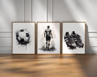 Printable Soccer Wall Art Prints, Custom Soccer Poster, Boys Bedroom Decor, Teen Room Decor, Gift For Boys, Soccer Jersey Print, Soccer Gift
