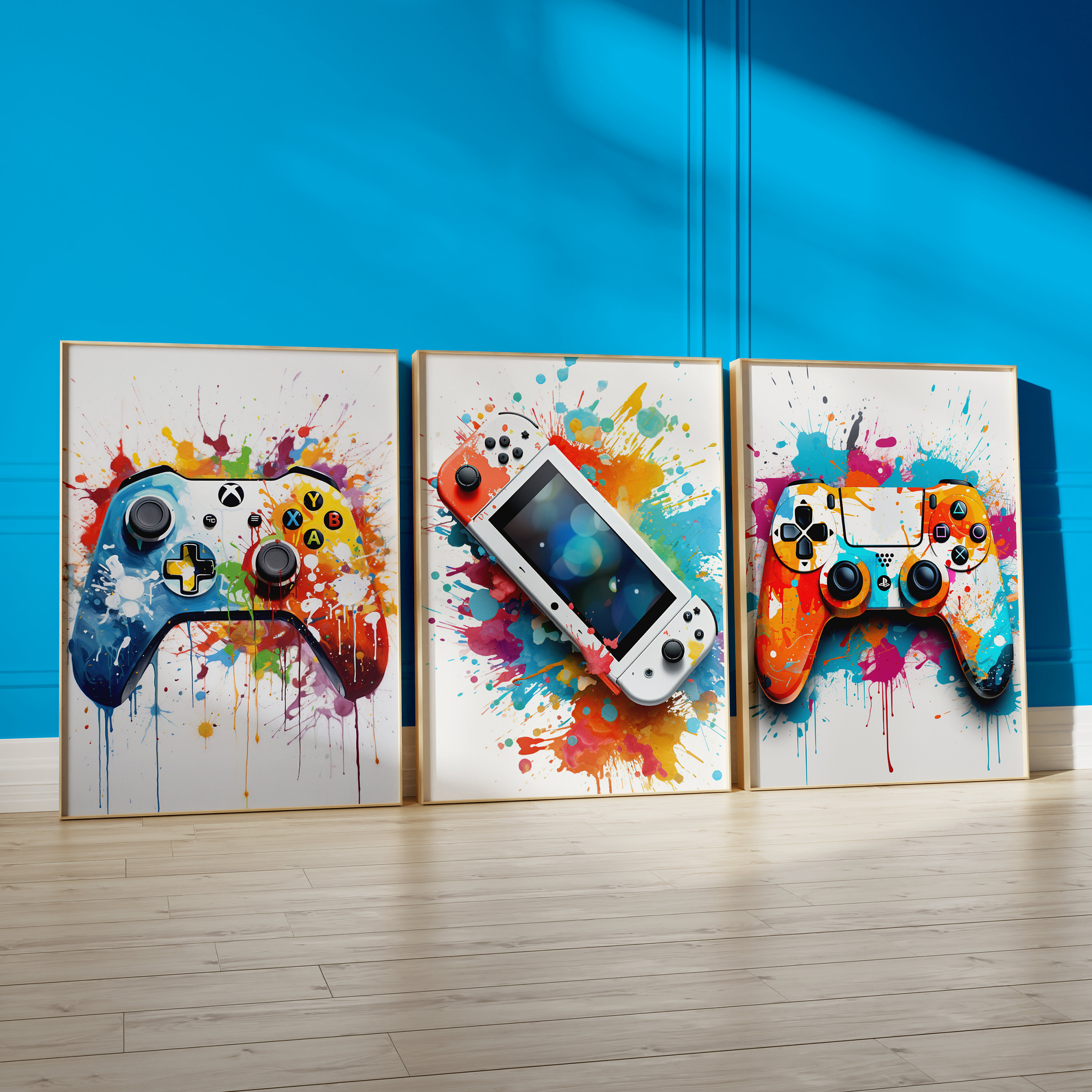 Gaming A3 Posters, Graffiti Gamer Art, Games Room Decor, A3