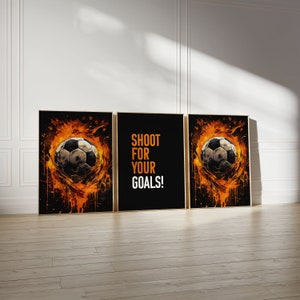 Football Prints Set of 3, Football Poster, Gift for Football Fan, Boys Bedroom Decor, Boys Room Wall Art, Teen Bedroom, Soccer Print,Digital