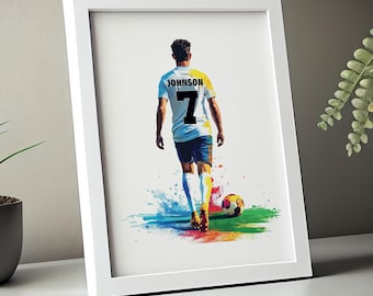 Printable Soccer Wall Art Print, Custom Soccer Poster, Boys Bedroom Decor, Teen Room Decor, Abstract Soccer Gifts, Soccer Jersey,Soccer Gift
