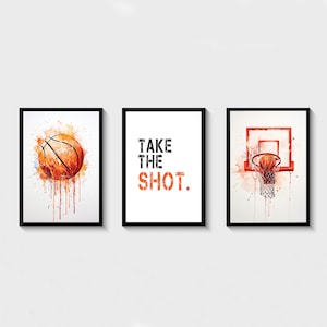 Basketball Prints For Boys, Set of 3 Basketball Printable Poster, Teen Room Decor Art Prints, Digital Download, Boys Bedroom Decor
