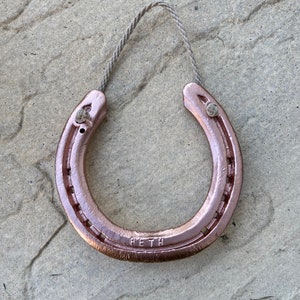 Genuine used  Lucky horseshoe Rose gold- perfect for a wedding, anniversary, birthday gift. Option for engraving.