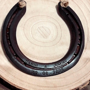 Lucky Horseshoe- genuine used horseshoe, perfect for a wedding gift, anniversary, home decor. Engraving/painted options available, gift box
