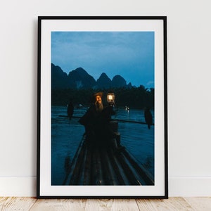 DIGITAL Print Fisherman and the Cormorant in China, CHINA Print, China Travel, China Poster, Travel Poster, People Photography