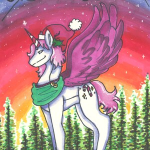 Cartolina di Natale Sunset Unicorn in edizione estremamente limitata