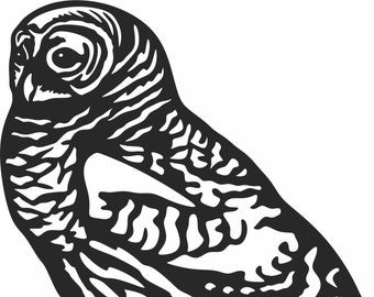 Barred Owl DXF, SVG, JPG