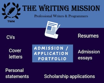 CV/ Resume/ Cover Letter/ Personal Statement/ Admission Essay/ Scholarship Application - Admission Portfolio & Job Application Help
