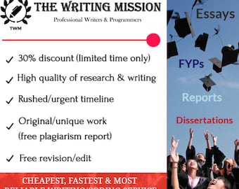 Writing Service *Essay Help, Report Writing, Dissertation/Thesis/FYP Assistance, Academic Paper Writing, School Homework Help, Ghostwriter*