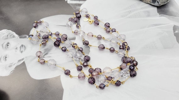 Vintage Joan Rivers Purple necklace, resin neckla… - image 5