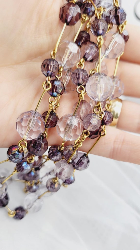 Vintage Joan Rivers Purple necklace, resin neckla… - image 3