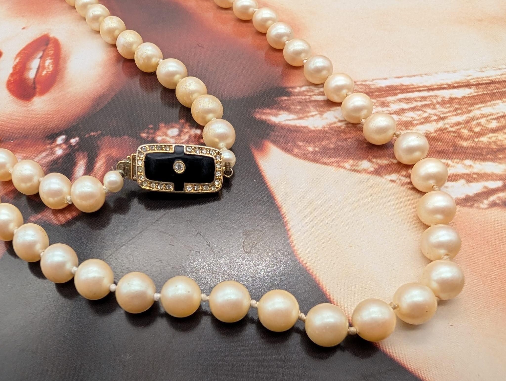 Collier Vintage Grandes Perles En Chute - Style Années 80 Pour Décolleté - Occasion