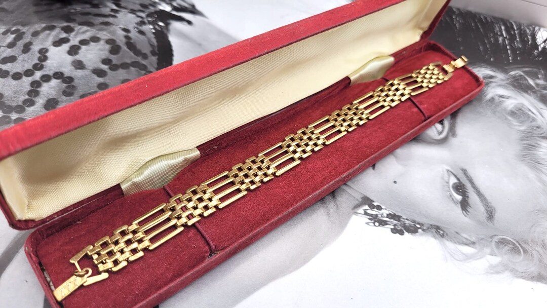 Vintage Gold Plated Bracelet Gate Bracelet Elegant Jewellery Etsy
