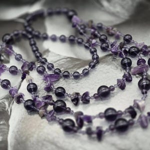Vintage Amethyst purple stones necklace, amethyst necklace, 1970s jewellery
