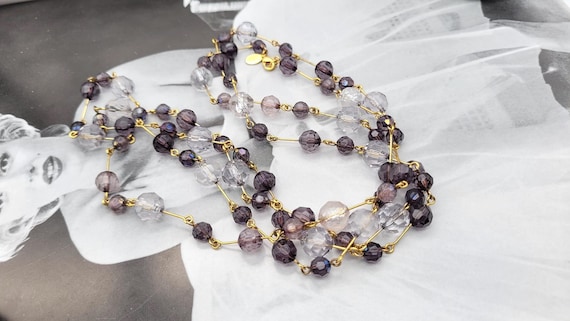 Vintage Joan Rivers Purple necklace, resin neckla… - image 2