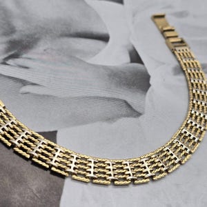 Vintage Gold Plated Gate Bracelet - Elegant Panel Design