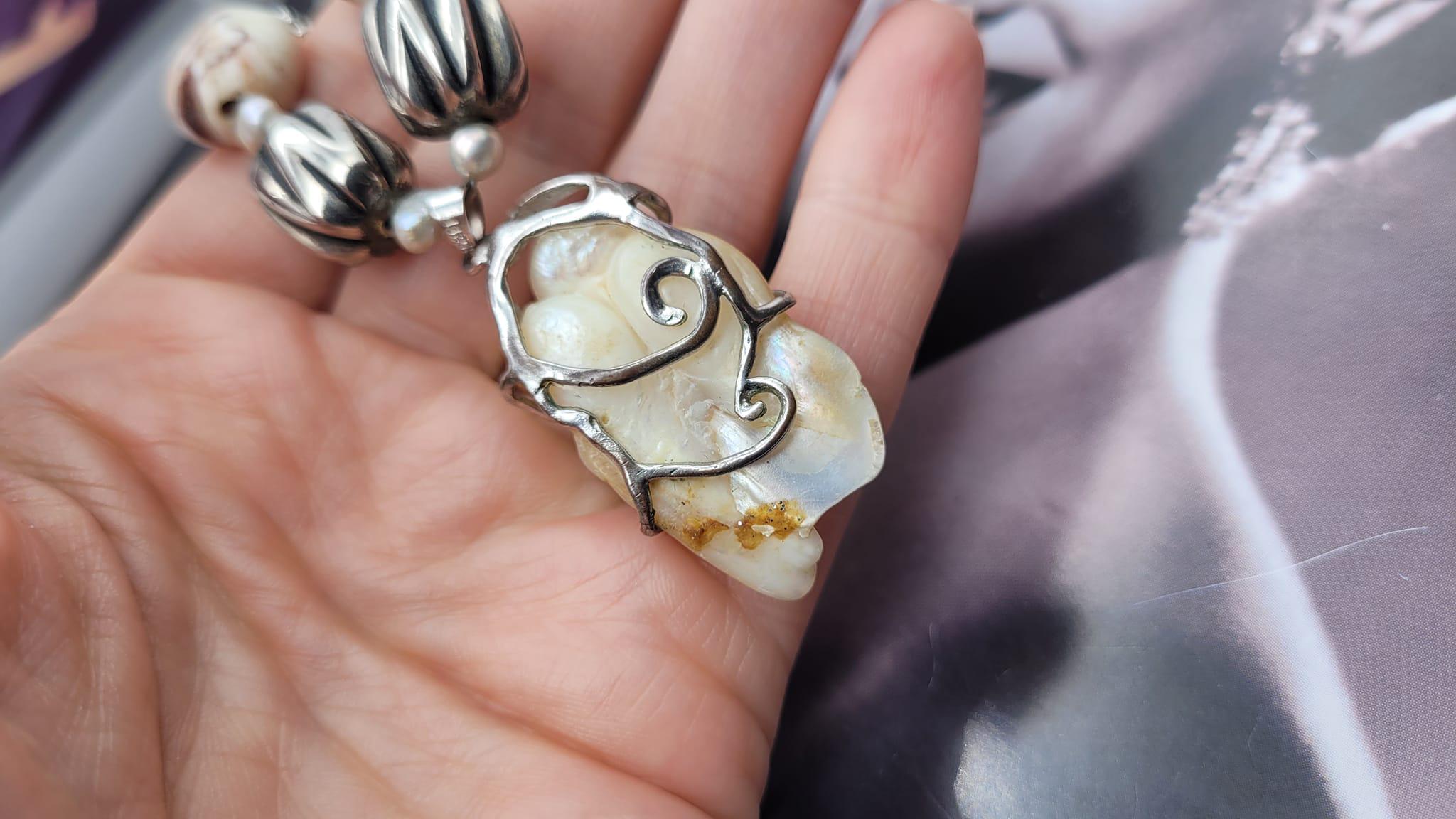 Pendentif Ancien Plaqué Or Avec Perle Nacrée Blanche - Bijou Vintage élégant, Référence 5618, Occasion En Parfait état
