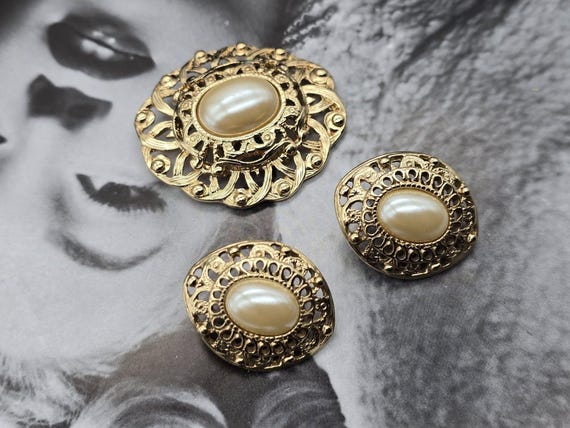 ヴィンテージ モネ ブローチ イヤリング セット Monet ヴィンテージ