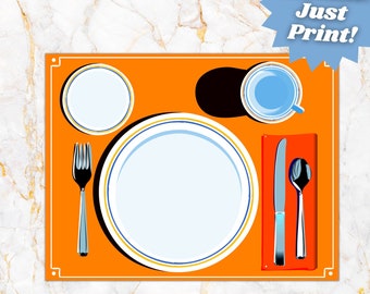 Kitschy Printable Placemat | Valentine's Day Placemat | Dinner Party Decor | Digital Download | Print Unlimited Amount of Times