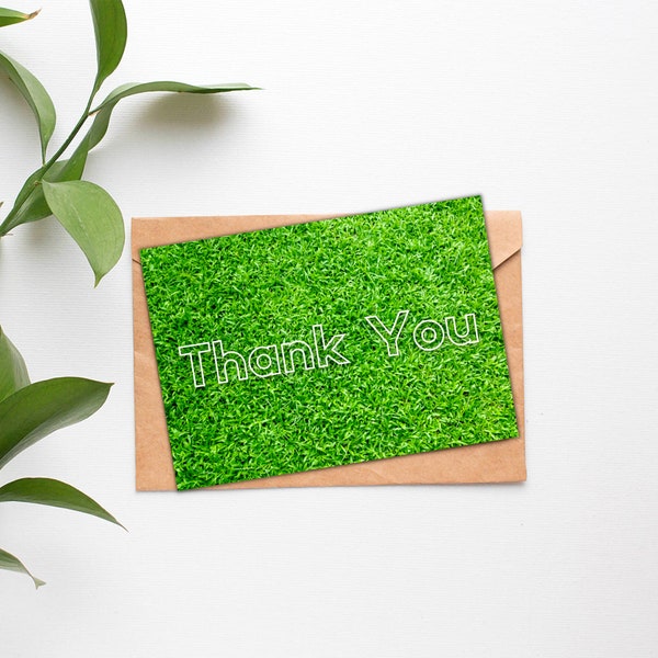 Thank you Card, Fresh Cut Grass - Download, PRINTABLE Thank You Card