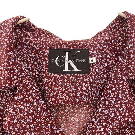 Vintage Calvin Klein Dress - Retro Floral Button … - image 5