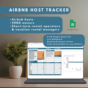 Airbnb-värdspårning Google Sheets | Kalkylblad för bokningskostnader för korttidsuthyrning (digital nedladdning)