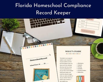 Florida Homeschool Record Keeper | Printable PDF Binder + Google Sheets Compliance Tracker | Portfolio Log