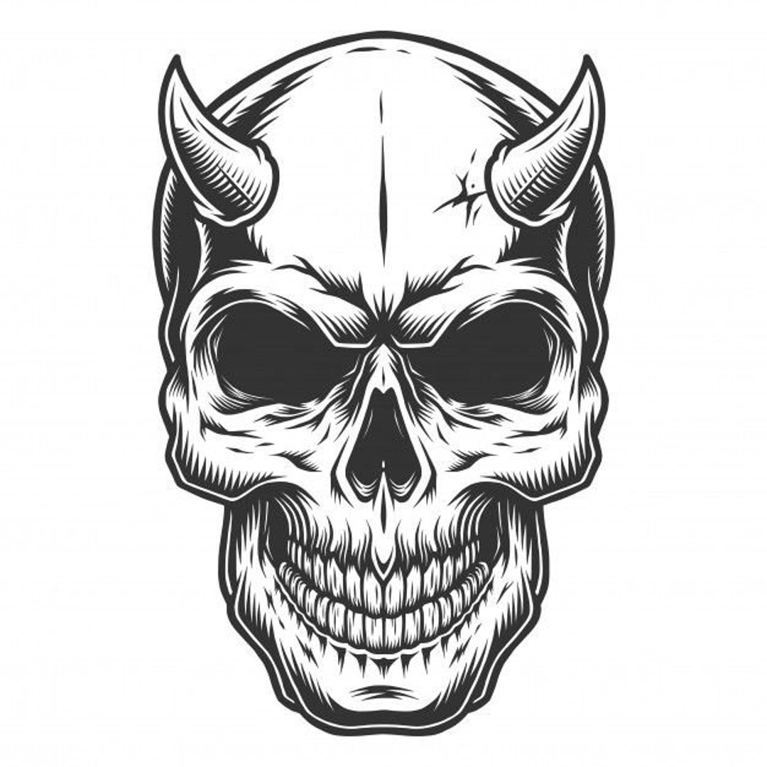 Horned Skull Svg Etsy