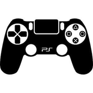 May include: A black PlayStation 4 controller with a white PS logo. The controller has a directional pad, four face buttons, two analog sticks, and two shoulder buttons.