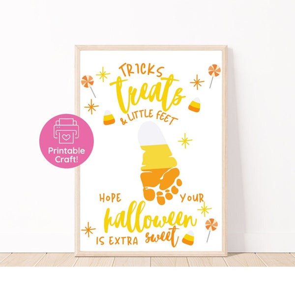 Halloween Footprint Art | Kids Baby Toddler | Halloween Card | Gift For Halloween | Halloween Handprint Craft | Preschool Halloween Art