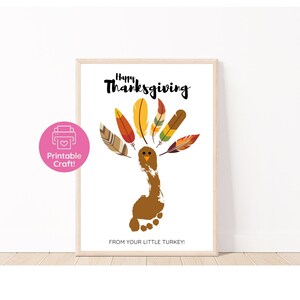 Happy Thanksgiving van Your Little Turkey Footprint Craft | Thanksgiving voetafdruk kunst | Thanksgiving-kaart | Knutselen kalkoen voor kinderen