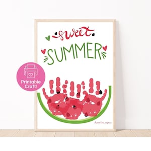 Summer Handprint Craft | Summer Craft for Kids | Summer Handprint Art | Watermelon Craft |  | Kids Summer Activity | Toddler Craft Summer
