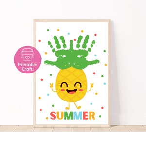 Summer Handprint Craft| Summer Craft for Kids| Summer Fun Activity | Summer Handprint Art| Pineapple | Kids Summer Activity| Summer Camp Art