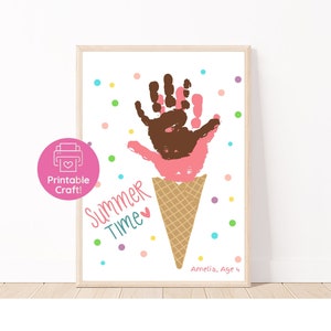 Summer Handprint Craft| Summer Craft for Kids| Summer Handprint Art| Ice Cream Craft| Kids Summer Activity|Summer Camp Craft|Ice Cream Party