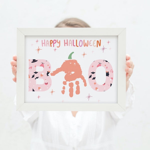 Halloween Handprint Craft | Halloween Card | Gift For Halloween | My First Halloween | Halloween Activity for Class | Kids Baby Toddler