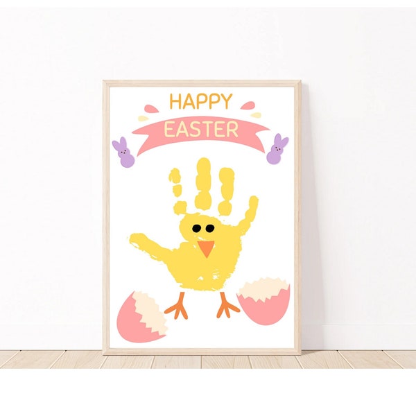 Easter Handprint Craft | Easter Craft Kids | Handprint Gifts | Chick Handprint Art | Easter Keepsake | Printable Craft | Toddler Craft