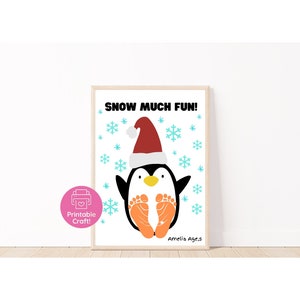 Christmas Handprint Craft Printable, Christmas Preschool Craft, School Activity, Winter Handprint Art, Penguine Craft Kids, Foorprint Art