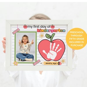 First Day Of School Handprint Craft | Back To School Printable | Memory Keepsake | Handprint Preschool Craft | Teacher Resource
