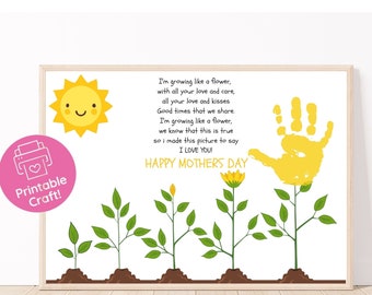 Flower Handprint Art: Mother's Day Craft Activity (Digital Download)