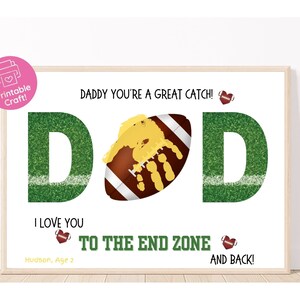 Fathers Day Handprint Craft | Diy Handprint Sign | Fathers Day Handprint Art  | Football Fathers Day Craft | Diy Baby Kids Card | Footprint