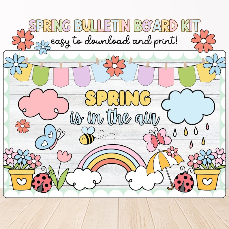 Spring Classroom Bulletin Board Kit: Printable Decor (digital Download ...